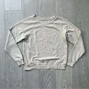 MATE the Label Lightweight Terry Raglan Sweatshirt Latte Women’s Size S